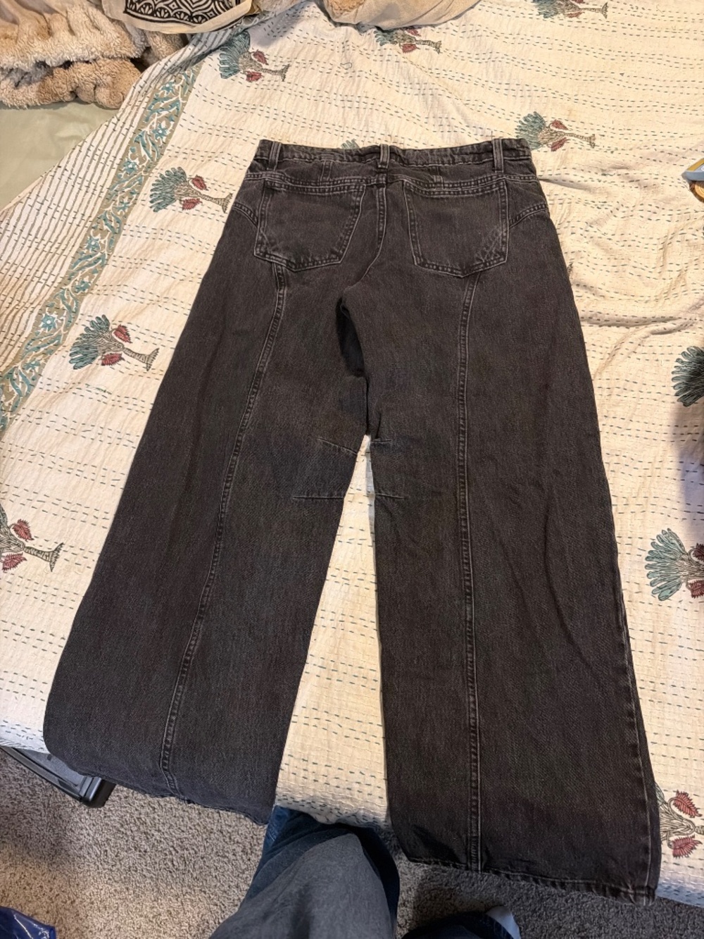 Wild Fable Women’s Size 8 Black Wide Leg Jeans Seam Detail High Rise Denim - Picture 6 of 6